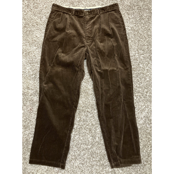 Polo Ralph Lauren Pants Men's 40x32 Corduroy Andrew Pleated Classic Vintage 90s - Picture 1 of 8